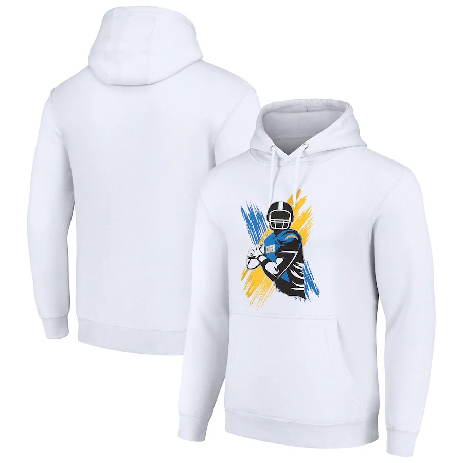 Men los angeles chargers white 2024 NFL hoodie